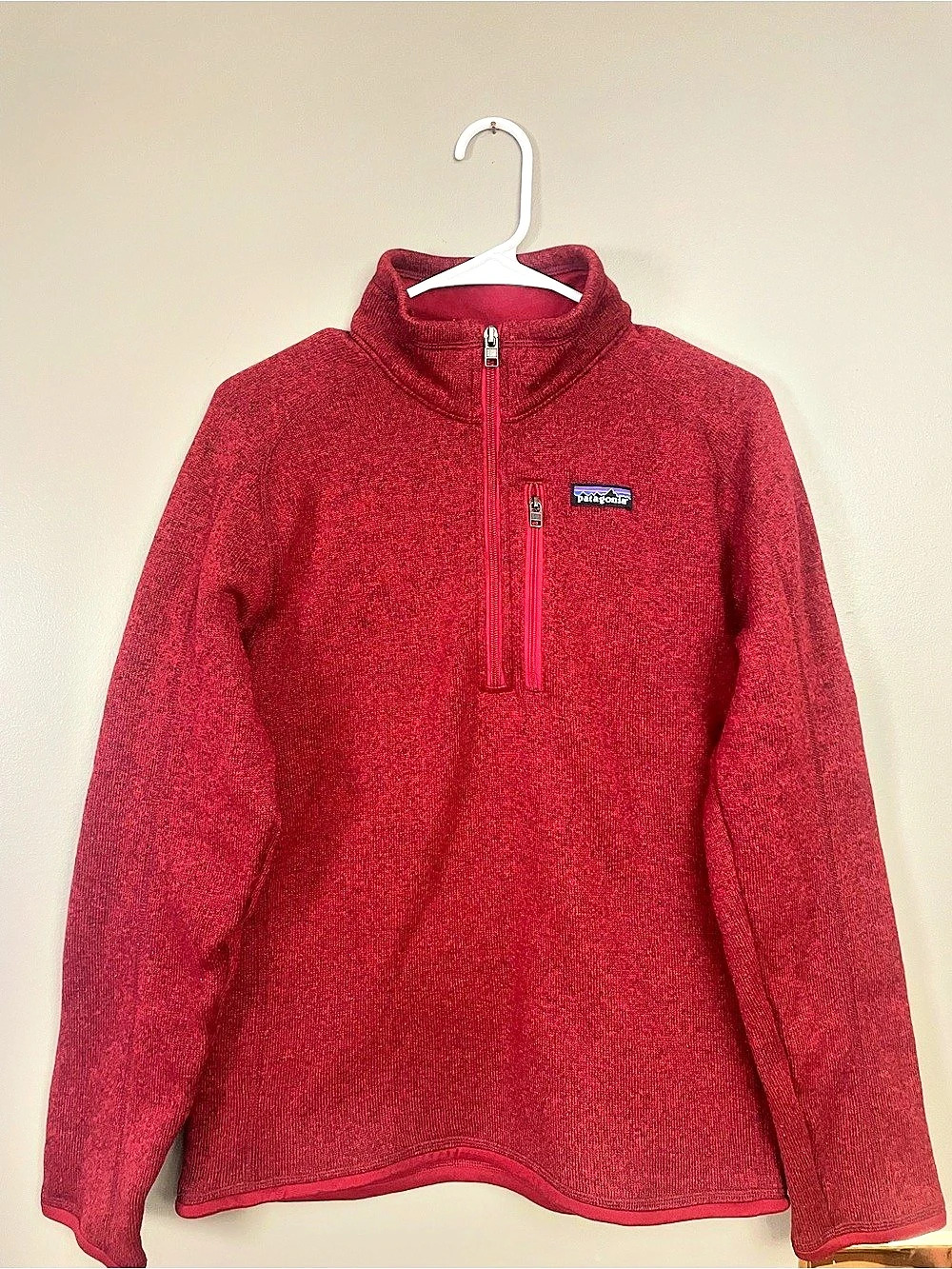 Patagonia Men’s Quarter Zip Red Fleece Pullover Size Small